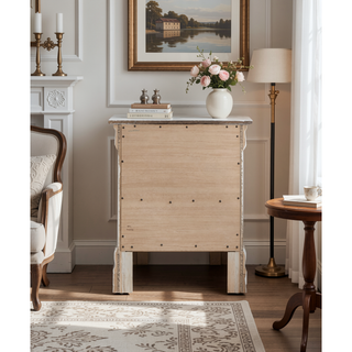 Sunvega Silver Champagne Nightstand with Two Spacious Drawers for Bedroom