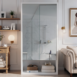 Sunvega Large Mirrored Medicine Cabinet with One Interior Shelf for Storage