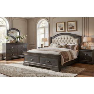 Sunvega Metallic Black Transitional Storage Solution with Multiple Drawers