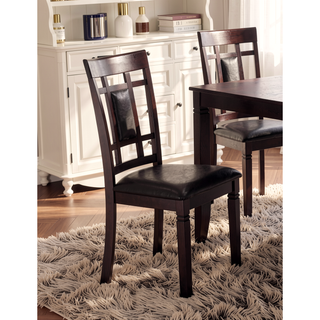 Sunvega Brown Espresso Finish Transitional 7-Pc Dining Set with Lattice Chairs