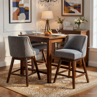 Sunvega 360-Degree Swivel Barstools with Soft Foam and Steel Spring Filler