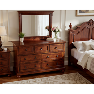 Sunvega Gray Modern Nightstand with Full Extension Drawers and Felt-Lined Top