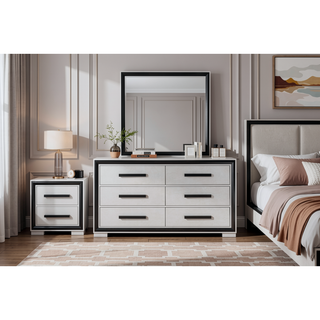 Sunvega Sleek Silver Finish Nightstand With Integrated Speaker and Cooler