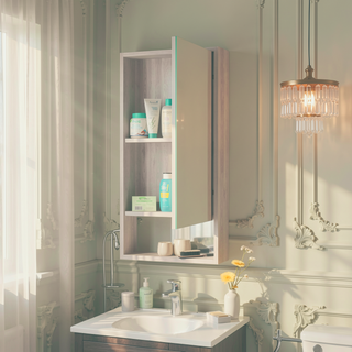 Sunvega Large Mirrored Medicine Cabinet with One Interior Shelf for Storage