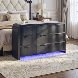 Sunvega Beverly Black and White Nightstand with Cooler Inserted and Speaker