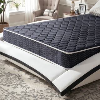 Sunvega Navy Blue Diamond-Quilted Waterproof Breathable High-Density Foam Mattress