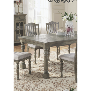Sunvega Light Grey Acacia Veneer Round Dining Table with Open Shelf