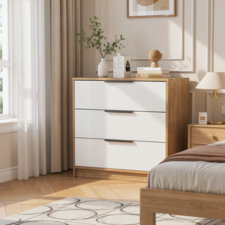 Sunvega Washington Three Drawer Dresser for Bedroom Storage with Easy Assembly