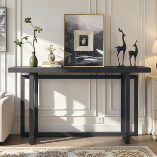Sunvega Space-Saving Narrow 59-Inch Console Table with Durable MDF Construction for Entryway