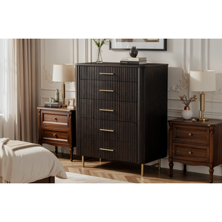 Sunvega Espresso Finish Chest with Smooth Metal Glides and Dovetail Joints