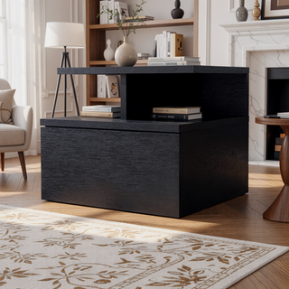 Sunvega Wall Mounted Nightstand with 2-Tier Shelf and Ample Storage Space
