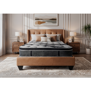 Sunvega Queen Size Plush Memory Foam Mattress with Euro Top Design and Pocket Coils