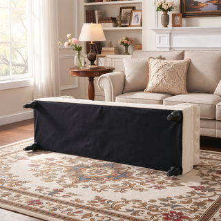 Sunvega Lewis Bolster Arm Entryway Bench Upholstered in Sky Neutral Beige Polyester