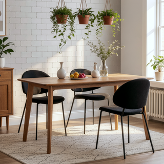 Sunvega Set of 4 Mid-Century Modern Upholstered Dining Chairs with Curved Backrest