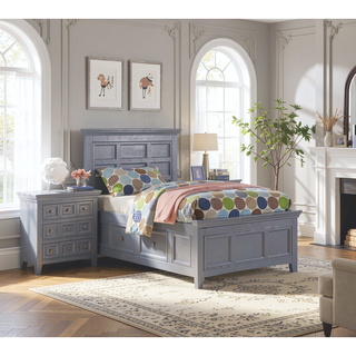 Sunvega Transitional Style Solid Wood Nightstand with Round Knobs and 3 Drawers