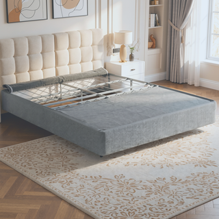 Sunvega Sturdy Metal Twin Folding Mattress Foundation Base with Removable Cover