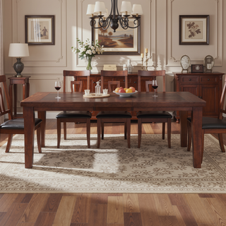 Sunvega Dark Oak Finish Wooden Bench with Faux Leather Upholstered Seat