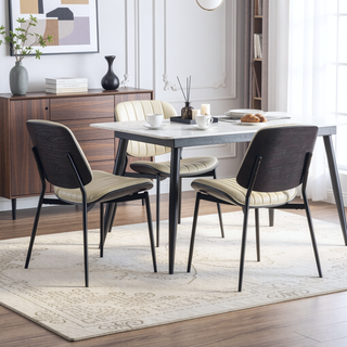 Sunvega Mid Century Modern Retro French Style Dining Chairs Set of 2 with Walnut Bentwood Back