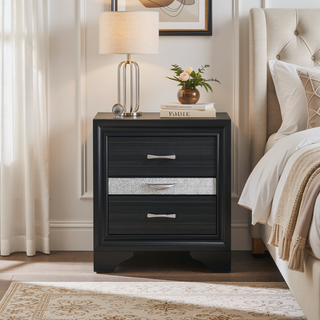 Sunvega Modern 3-Drawer Nightstand with Jewelry Storage for Bedroom