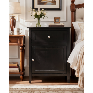 Sunvega Bright Yellow Fully Assembled Nightstand with Drawer for Small Spaces