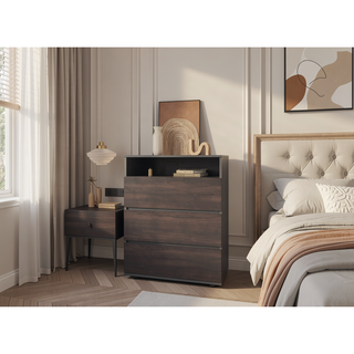 Sunvega Aberdeen Bedroom Dresser with Four Large Drawers in Matte Gray