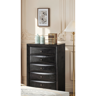 Sunvega Contemporary 2 Drawer Nightstand End Table with Jewelry Tray in Brown Finish