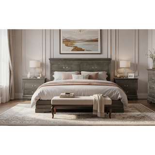 Sunvega Dark Brown Tufted Polyurethane Upholstered King Size Bed Frame
