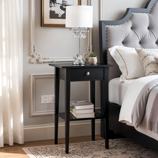Sunvega Bright Pink Contemporary Nightstand with Durable Construction for Modern Decor