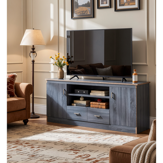 Sunvega Sleek Contemporary Gray Nightstand with Durable Materials for Bedroom