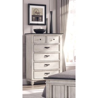 Sunvega Transitional Two-Tone Finish Nightstand with Two Storage Drawers