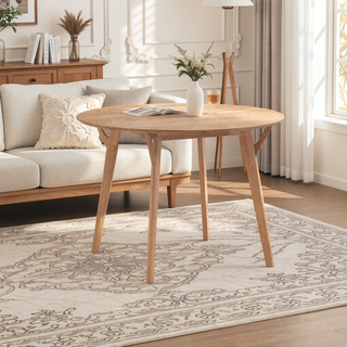 Sunvega 42 Inch Saving Place Dining Table with Wood Veneer Top for Kitchen Living Room