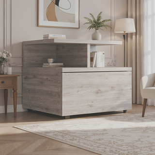 Sunvega Floating Nightstand with Large Drawer and Multiple Shelves for Storage or Decor