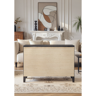 Sunvega Ireland Black Finish Dresser with Eight Spacious Drawers and Nickel Pull Knobs