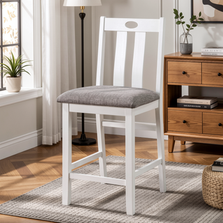 Sunvega Transitional White Gray Two-tone 5pc Counter Height Dining Set