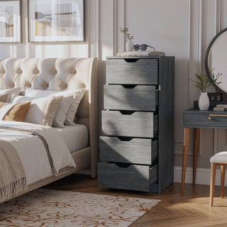 Sunvega Dillon 5 Narrow Drawer Dresser Tall Chest of Drawers with Pull Out Mechanism