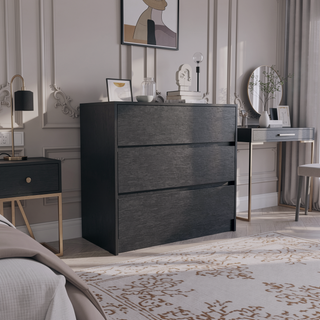 Sunvega White Contemporary Three Drawer Dresser with Pull Out Mechanism