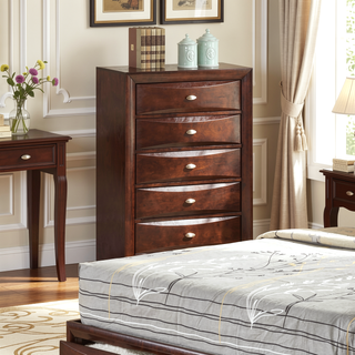 Sunvega Cherry Solid Wood Contemporary Nightstand with 2-Drawers and Nickel Knob Pulls