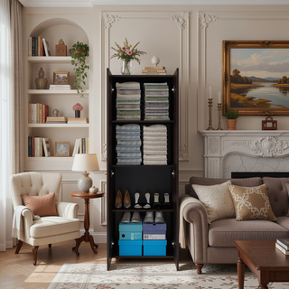 Sunvega Two-Door Compact Wardrobe with Fixed Shelves for Bedroom Storage