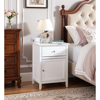 Sunvega Bright Yellow Fully Assembled Nightstand with Drawer for Small Spaces