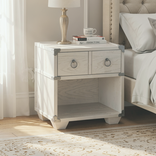 Sunvega Orchest Gray Finish Nightstand with Smooth Drawer Operation and Modern Pull-Knobs
