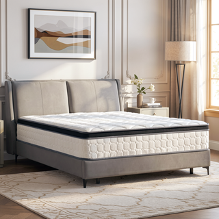 Sunvega 12 Inch Queen Size Gel Memory Foam Pocketed Coil Mattress for Spinal Support and Motion Isolation