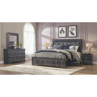 Sunvega Crystal Embellished Contemporary Dresser with Textured Drawer Fronts