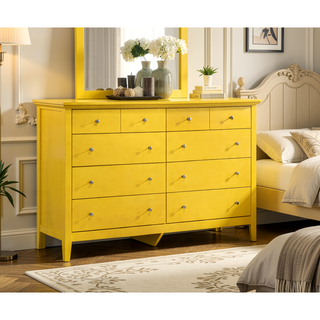 Sunvega Bright Yellow Storage Dresser With Ample Space For Modern Interiors