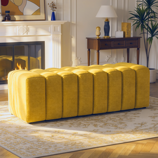 Sunvega Upholstered Tufted Accent Bench with Exquisite Backless Design for Modern Interiors
