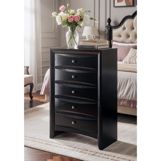 Sunvega Contemporary 2 Drawer Nightstand End Table with Jewelry Tray in Brown Finish