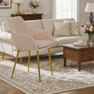 Sunvega Modern Velvet Dining Chairs with Gold Metal Legs for Kitchen and Dining Room