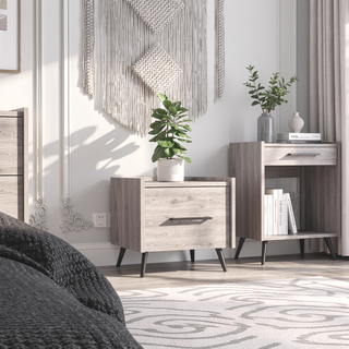 Sunvega Wall Mounted Nightstand with Drawer for Bedroom or Living Room
