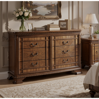 Sunvega Dark Brown Finish Traditional Nightstand with 2 Dovetail Drawers and Cedar Veneer