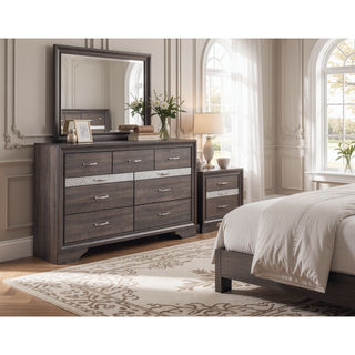 Sunvega Modern 9 Spacious Drawers Dresser with Jewelry Drawer