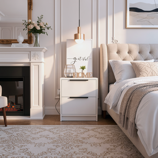 Sunvega Modern Nightstand with Two Drawers and Beautiful Finish